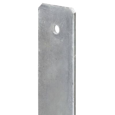 vidaXL Pfostenträger 6 Stk. Silbern 9×6×60 cm Verzinkter Stahl