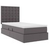 vidaXL Bett mit Stauraum und LED mit LED Grau 90 x 190 cm Kunstleder