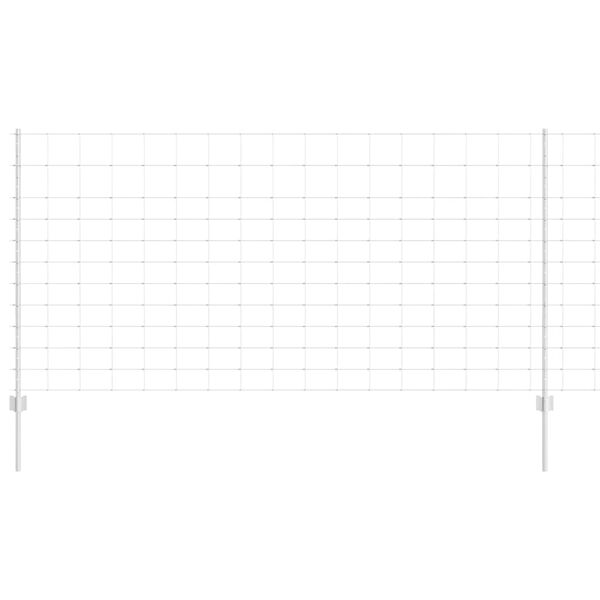 vidaXL Zaun mit Pfosten Silber 1,2 x 25 m Stahl