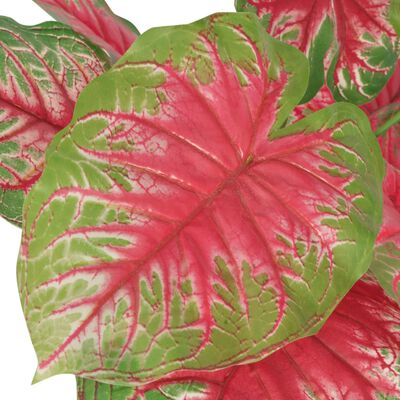 vidaXL Künstliche Caladium-Pflanze mit Topf 70 cm Grün und Rot