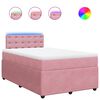 vidaXL Boxspringbett mit Matratze Rosa 120x190 cm Samt
