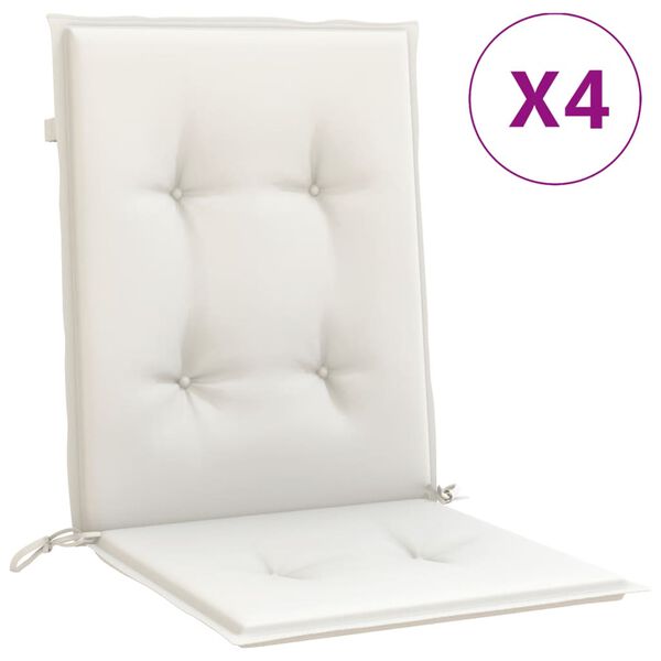 vidaXL Niedriglehner-Auflagen 4 Stk. Melange Creme 100x50x4 cm Stoff