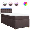 vidaXL Boxspringbett mit Matratze Dunkelbraun 90x190 cm Stoff
