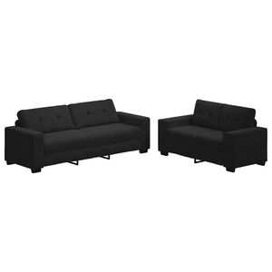 vidaXL 2-teiliges Sofa-Set mit Kissen, schwarzer Samt
