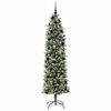 vidaXL K&uuml;nstlicher schlanker Weihnachtsbaum Gr&uuml;n und Wei&szlig; 240 cm
