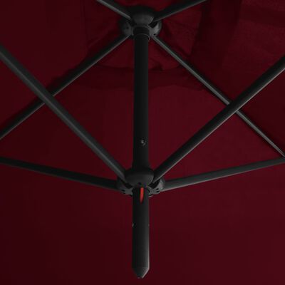 vidaXL Doppel-Sonnenschirm mit Stahlmast Bordeaux-Rot 600x300 cm