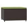 vidaXL Gartenhocker mit Kissen Braun Poly Rattan