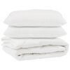 vidaXL Bettdecke mit Kissen 3 stk. Wei&szlig; Mikrofaser