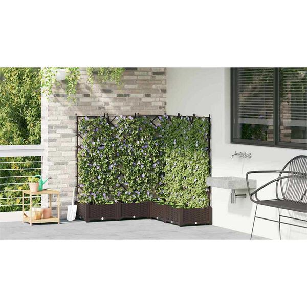 vidaXL Garten-Pflanzgef&auml;&szlig; 5 pcs Braun 120 x 120 x 125,5 cm Stahl