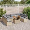 vidaXL Garten-Sofa-Set mit Speicher 10 pcs Beige Poly Rattan