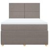 vidaXL Boxspringbett mit Matratze Taupe 140x190 cm Stoff