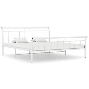 vidaXL Bettgestell Wei&szlig; Metall 160x200 cm