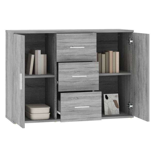 vidaXL Sideboard Grau Sonoma 91x29,5x65 cm Holzwerkstoff