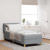 vidaXL Boxspringbett mit Matratze Hellgrau 80 x 200 cm Stoff