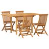 vidaXL Garten Essgruppe 5 pcs Braun Massivholz Teak