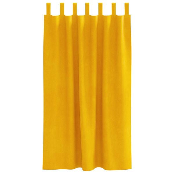vidaXL Verdunkelungsvorh&auml;nge 2 pcs Senfgelb 140 x 175 cm Samt