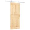 vidaXL Schiebet&uuml;r Nat&uuml;rlich und Wei&szlig; 85 x 210 cm Massivkiefer