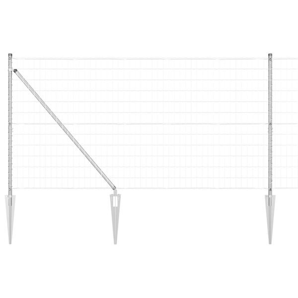 vidaXL Zaun mit Pfosten Silber 1,2 x 25 m Stahl