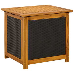 vidaXL Gartenlagerbox 185 L Massivholz Akazie 60 x 50 x 56 cm Schwarz