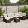vidaXL 8-tlg. Garten-Sofagarnitur mit Kissen Braun Poly Rattan