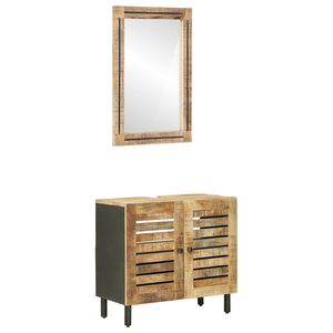 vidaXL Badezimmerschrank-Set 2 Stk. Natur 62 x 33 x 58 cm