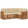vidaXL Outdoor-Sofagarnitur 4 stk. Natur und Beige Polyester