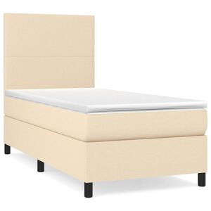 vidaXL Boxspringbett mit Matratze Creme 80x200 cm Stoff