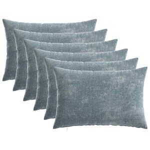 vidaXL Kissenbezug 6 stk. HEERLEN Himmelblau 30 x 50 cm Chenille-Stoff
