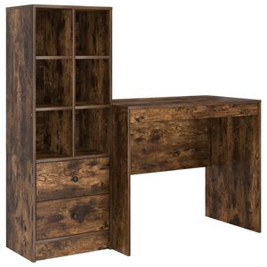 vidaXL Schreibtisch Ger&auml;ucherte Eiche 135,5 x 50 x 127 cm 2 stk.