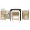 vidaXL Garten Essgruppe 5 pcs Beige Poly Rattan