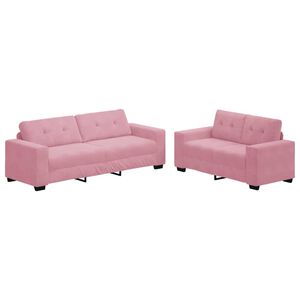 vidaXL | Sofa Set | 2 pcs Rosa 221 x 78 x 80 cm Samt