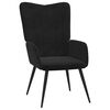 vidaXL Relaxsessel mit Hocker Schwarz Samt
