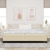 vidaXL Boxspringbett mit Matratze mit LED Creme 200 x 200 cm Stoff