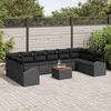 vidaXL Gartensofa-set mit Kissen 11 pcs Schwarz Poly-Rattan