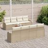 vidaXL Gartensofa-set mit Speicher 9 pcs Beige und Creme Poly-Rattan