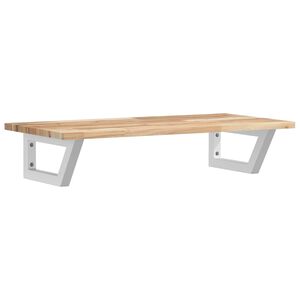 vidaXL Waschbeckenregal Wandmontage Stahl und Akazienholz