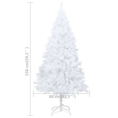 vidaXL Künstlicher Weihnachtsbaum mit LEDs & Dicken Zweigen Weiß 150cm