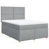 vidaXL Boxspringbett mit Matratze Hellgrau 160x200 cm Stoff