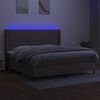 vidaXL Boxspringbett mit Matratze & LED Taupe 200x200 cm Stoff