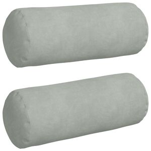 vidaXL Bolsterkissen 2 St&uuml;ck Hellgrau &Oslash; 15 x 40 cm Cordstoff