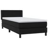 vidaXL Boxspringbett mit Matratze Schwarz 100x210 cm Samt