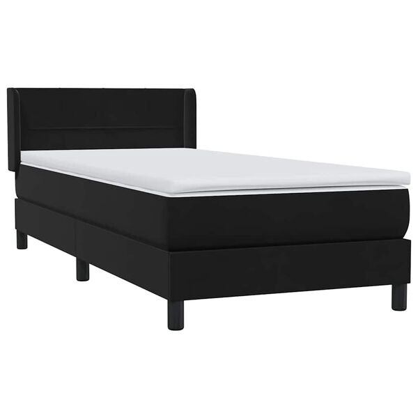 vidaXL Boxspringbett mit Matratze Schwarz 100x210 cm Samt