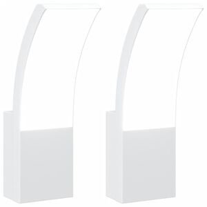 vidaXL LED-Au&szlig;enwandleuchten 2 Stk. Wei&szlig; Aluminiumdruckguss