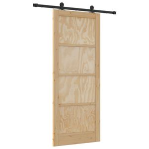 vidaXL Schiebet&uuml;r ORKDAL 86 x 211 cm Massives Kiefernholz Natur