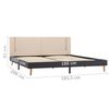 vidaXL Bettgestell mit LED Cremewei&szlig; und Dunkelgrau Stoff 180 x 200 cm