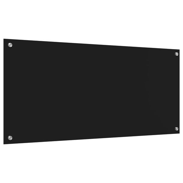 vidaXL Küchenrückwand Schwarz 110 x 50 x 0,6 cm Gehärtetes Glas