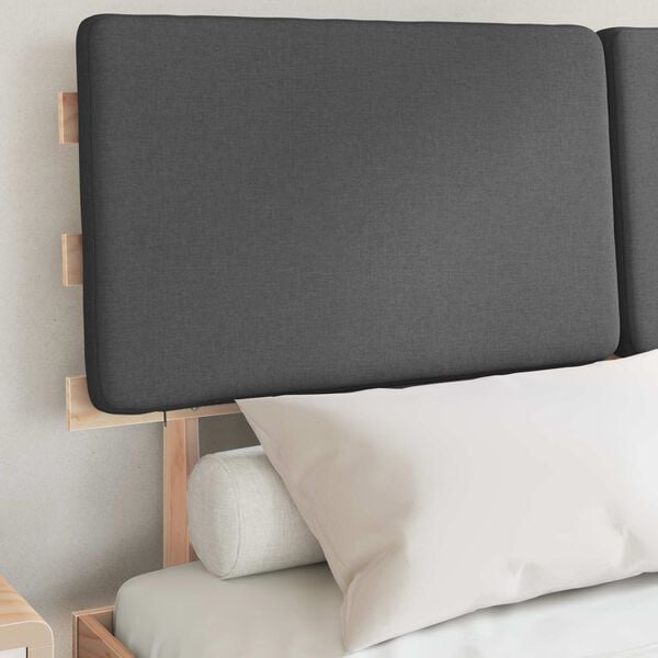 vidaXL Bettgestell mit gepolstertem Kopfteil Dunkelgrau 160 x 200 cm