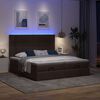 vidaXL Ottoman-Bett mit Matratzen & LEDs Dunkelbraun 180x200 cm Stoff