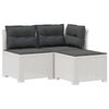 vidaXL 3-Sitzer Garten Sofa mit Kissen Rattan-Look 3-Sitzer PP Wei&szlig;