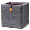 Capi Blumentopf Nature Rib Quadratisch 30x30x30 cm Dunkelgrau